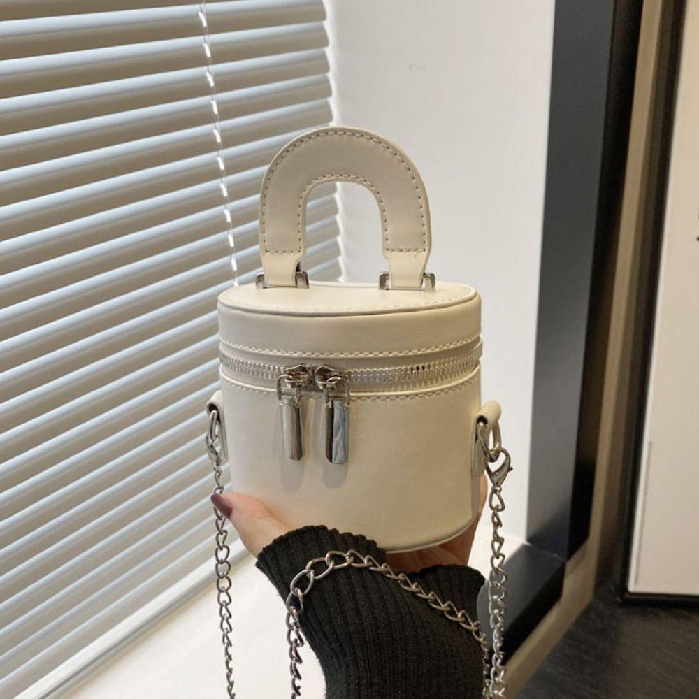 PU Leather Box Crossbody Bag Solid Color Clothes Match Bag Personality Mini Lipstick Bag Girls