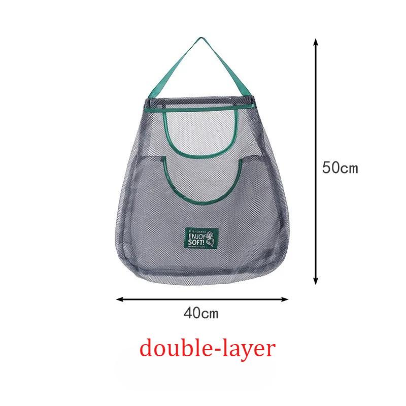 Reusable Storage Bags Kitchen Hanging Mesh Bag Home Fruit And Vegetable Storage Net Bag For Ginger Garlic Potatoes Onions