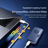 USB4/Thunderbolt 5 Dual Type-C Cable, 80Gbps Bi-directional, PD240W Fast Charging/Data Cable for Laptop & Phone.