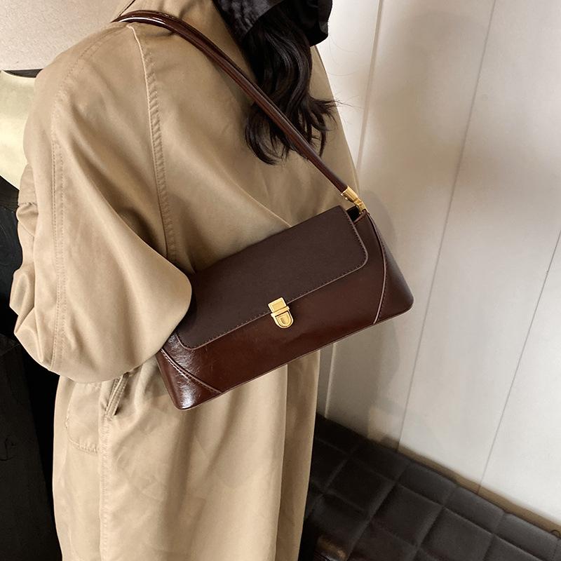 Vintage Niche Commuter Underarm Bag Women's Bag 2025 New Leopard Print Shoulder Bag Fashion Matte Handbag