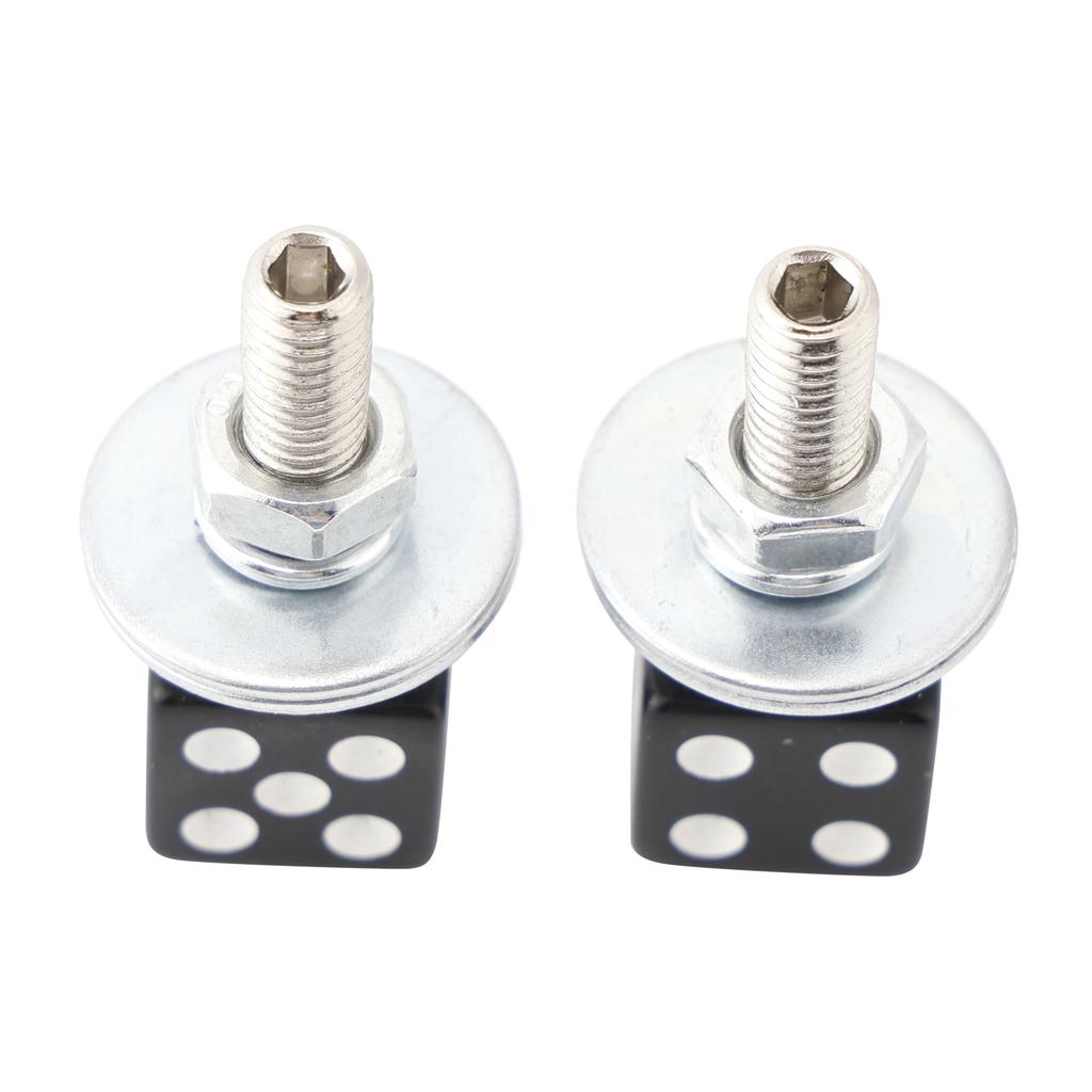 4x Custom DICE License Plate Bolt Screw Black Plastic Motorcycle Chopper Bobber