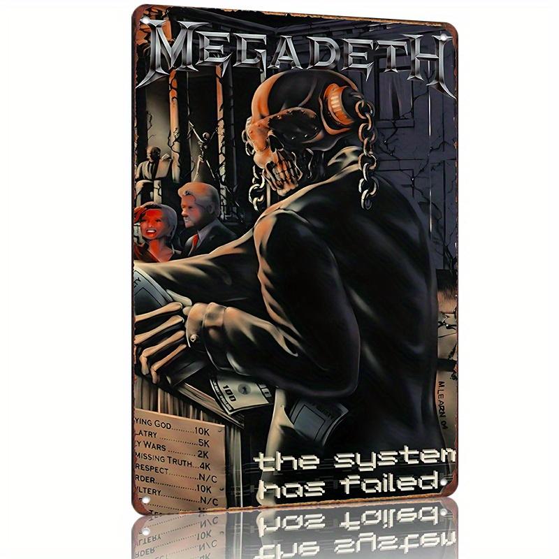 The System Has Failed Album Poster Metal Tin Sign Vintage Industrial Wall Art with Skull Mechanical Design Durable Meta
