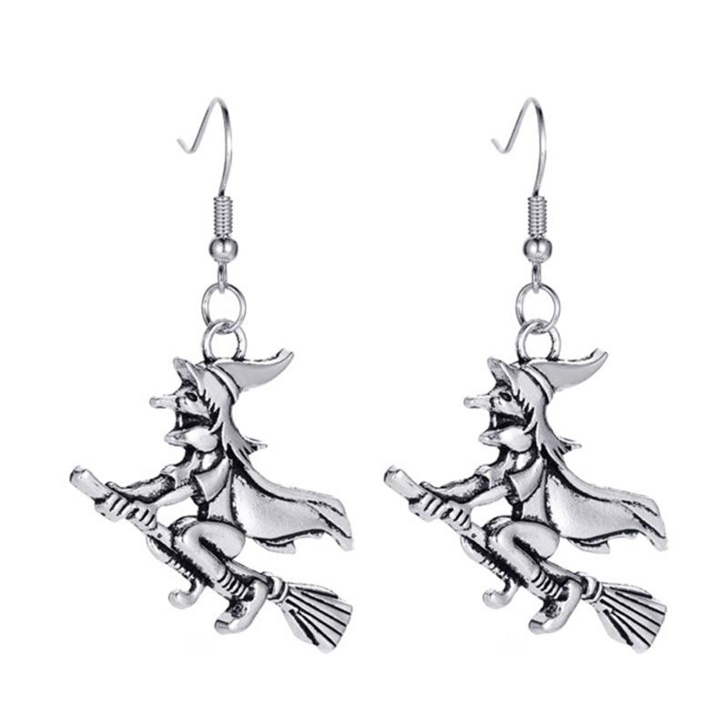 Bat Spider Dangle Earrings Women Jointed Skeleton Long Ear Drop Earrings Stud Halloween Goth Punk Costume Accessories