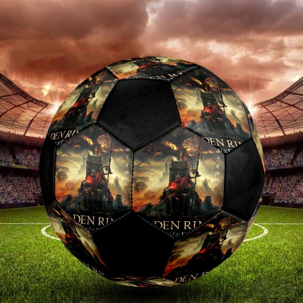 Elden Ring Indoor Soccer Ball Colorful Machine Stitched PVC Size 5 Team Training Competition Ready Durable High-Bounce Cool Sports Gift