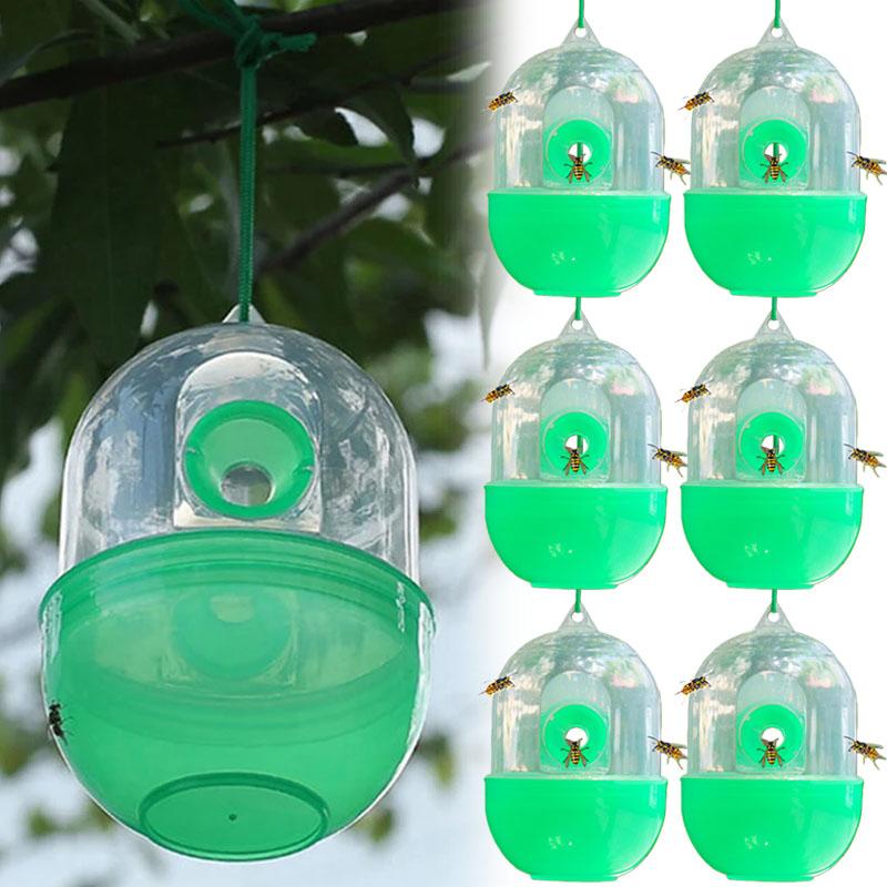 20pcs Reusable Fly Wasp Insect Traps with Rope Outdoor Hanging Fly Killer Asian Hornet Catcher Orchard Insect Trap Pest Control
