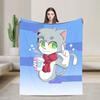 Acenixs Gaming Knitted Blanket Cartoon  Flannel Throw Blanket Home Couch Decoration Soft Warm Bedspreads,