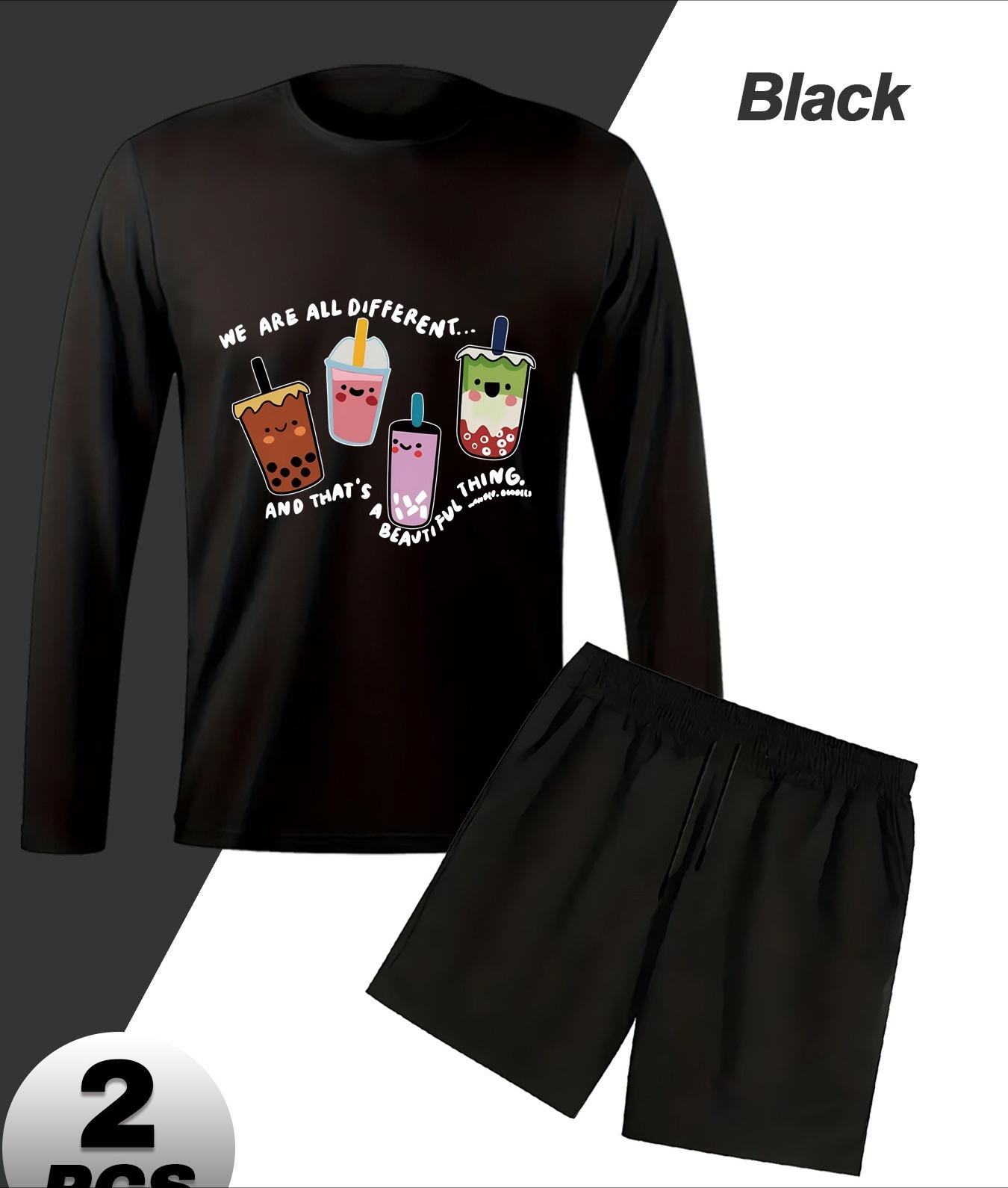 Long Sleeve Shorts Set, Slouchy & Comfortable, Perfect for Weekends S