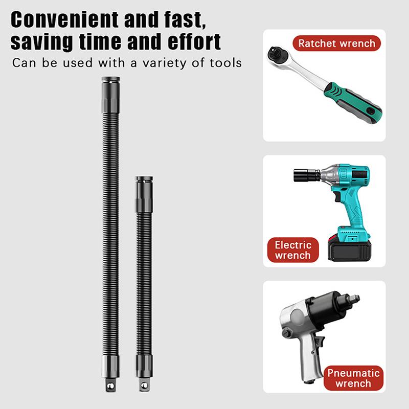 1/2Pcs Flexible Extension Bar Flexible Socket Extension Bars 1/2 Inch Driver Flexible Socket Extension Bar Wrench Extension Rod