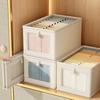 Visual Windows Clothes Storage Box with Lid Foladable Clothing Storage Basket  for Wardrobe