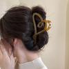 Women Hair Claw Transparent Matte Texture Heart Shape Hair Clip Back Head Shower Hair Claw Hair Accessories