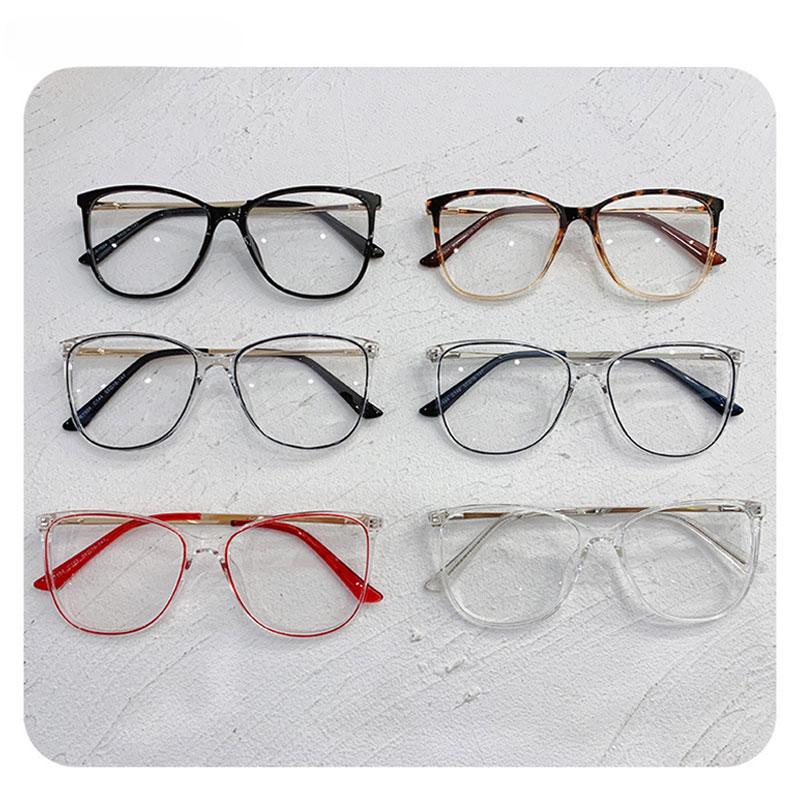 Big Frame Women's Cat Eye Anti-Blue Light Glasses Frame Fashion Tr90 Computer Transparent Glasses Frame Oculos De Grau Feminino