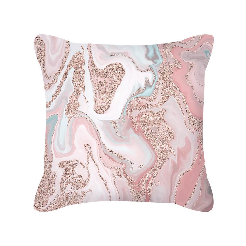 Ins Nordic Style Rose Gold Pink Geometric Square Pillow Cushion Cover