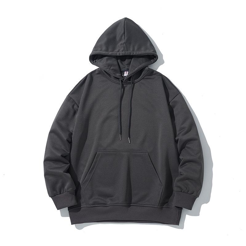 Men's Trendy Solid Color Hoodie - Spring & Autumn 2021, Loose Fit, Plus Size, Hong Kong Style Sweatshirt