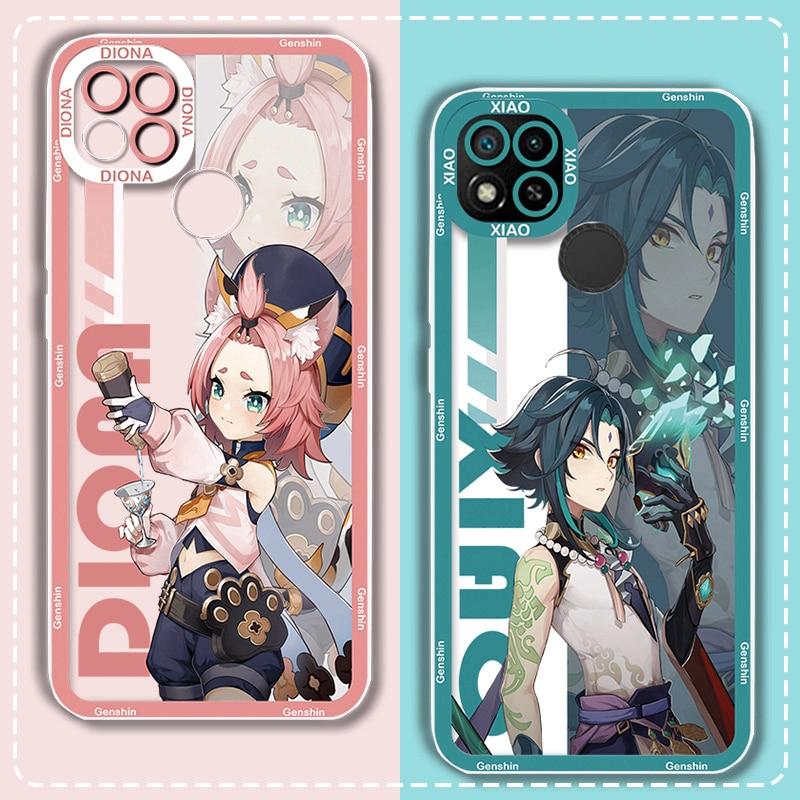 

Чехол для Redmi 9C 10A 9 C NFC, чехол для телефона Genshin, мягкий силиконовый чехол Fundas Kazuha Venti, задняя крышка, прозрачный противоударный бампер для Redmi 10 A Redmi 9C