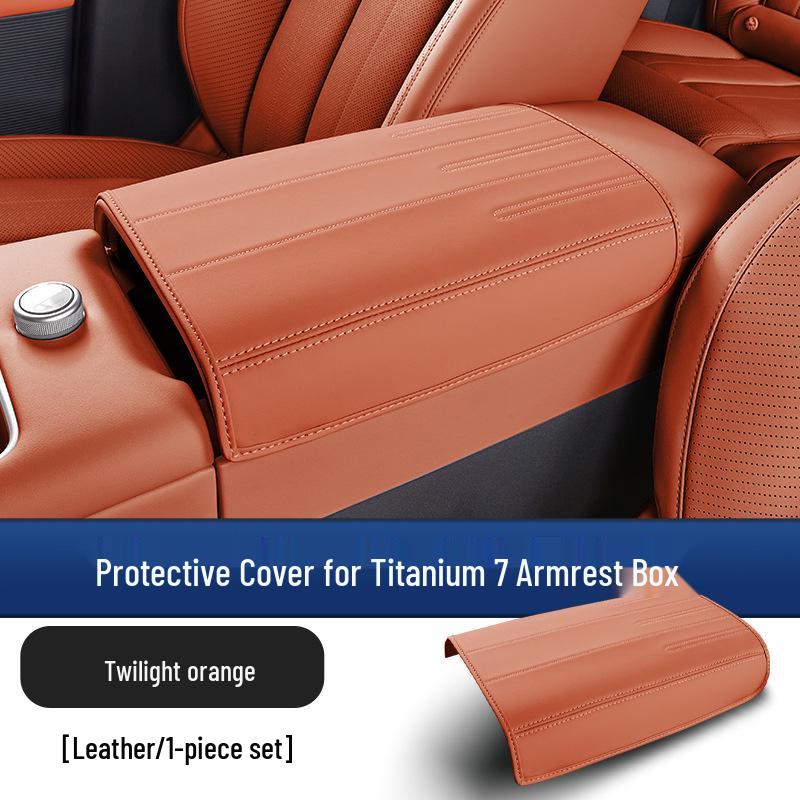 Equation Leopard Titanium 7 Armrest Box Cover - Original Car Color Protective Pad for Interior Modification.