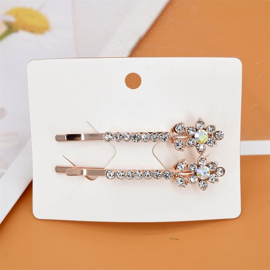 New Shiny Rhinestone Metal Hair Clips For Women Fashion Gold Silver Color Hairpins Girls Hair Accessories Hairgrips Jewelry