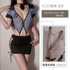 Sex police uniform one-piece suit sexy hollow straps secretary hip skirt hot perspective pajamas women