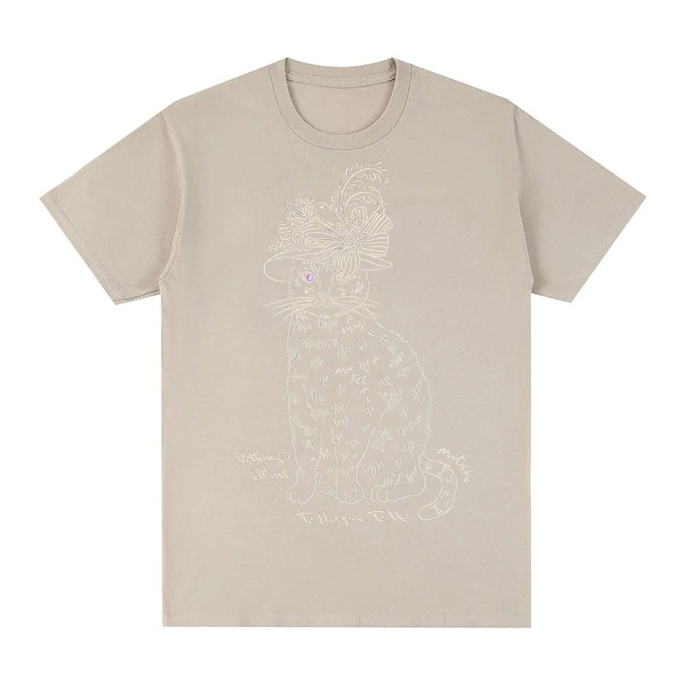 VICTORIAN CAT TEE Summer Mitski Harajuku Oversized Clothes Fashion 100Cotton Oneck Tops Clothes Round Neck Comfortable Tees