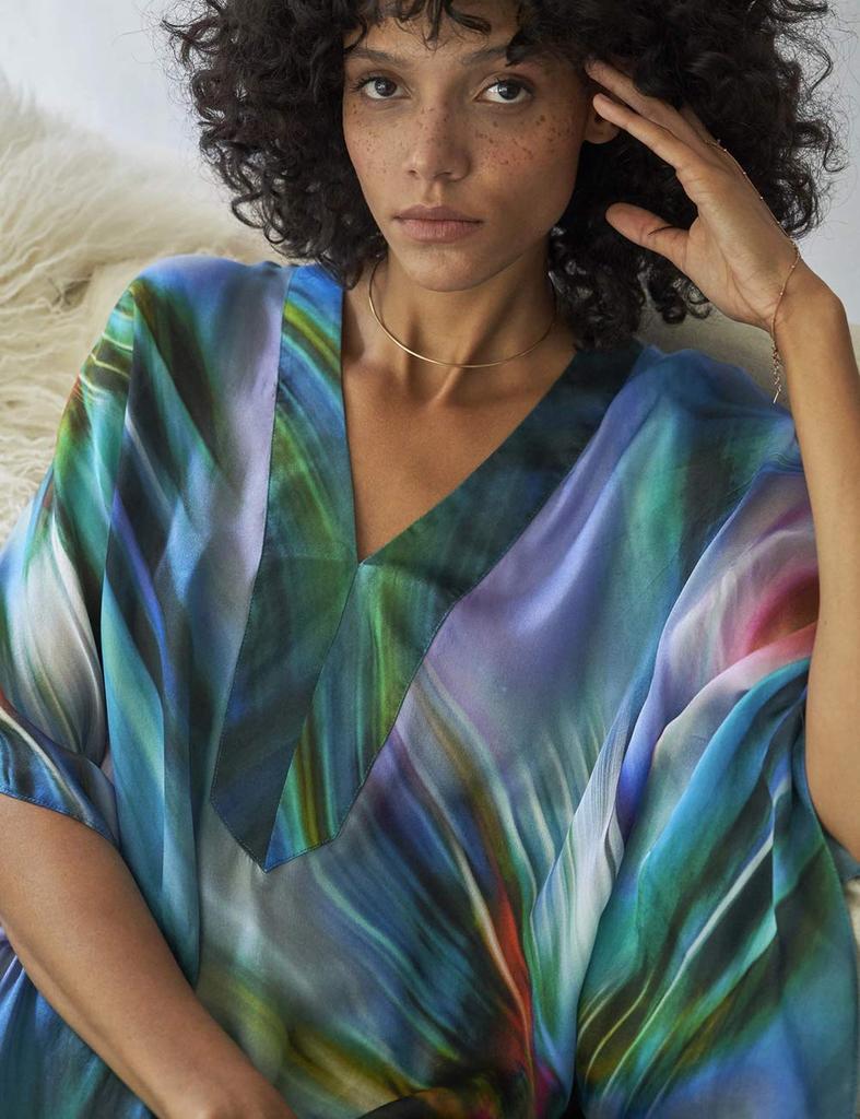 Swimsuit Cover Up Beach Blouse One Piece V Neck Large Size Floral Pattern [Bsubseach] Women's