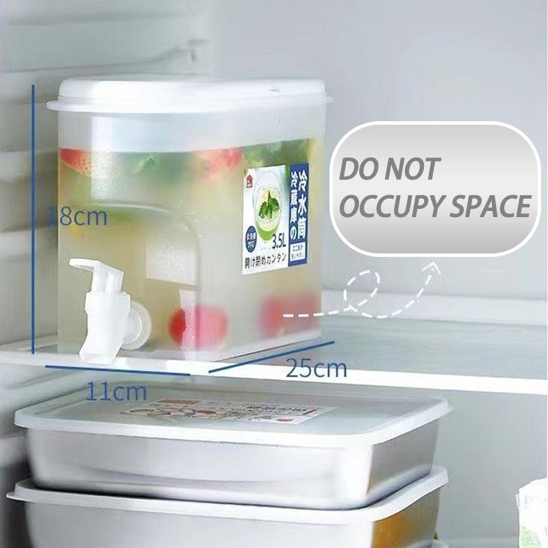 3.5L Water Drink Bucket Beverage Dispenser with Faucet Refrigerator Cold Kettle