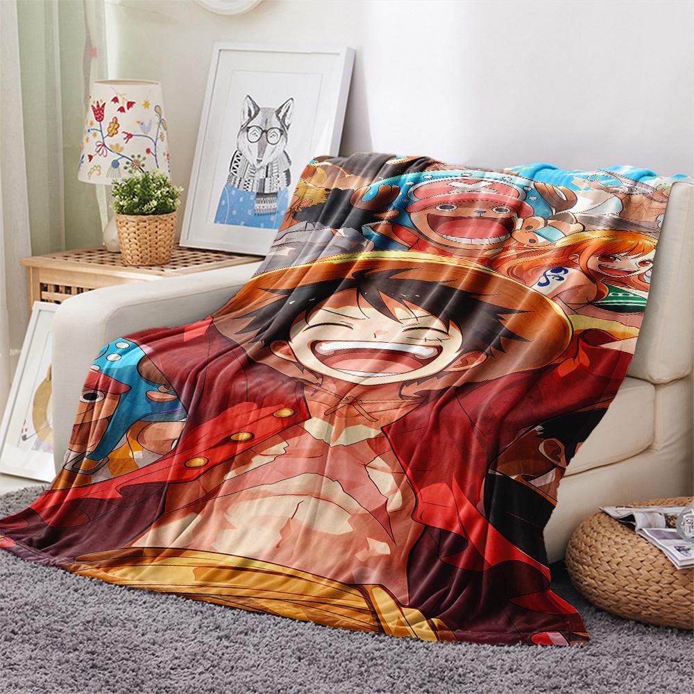 1PC Luffy D Patterned Flannel Blanket Suitable For All Seasons For Home Decor Warmth And Comfort Gifts Holiday Present