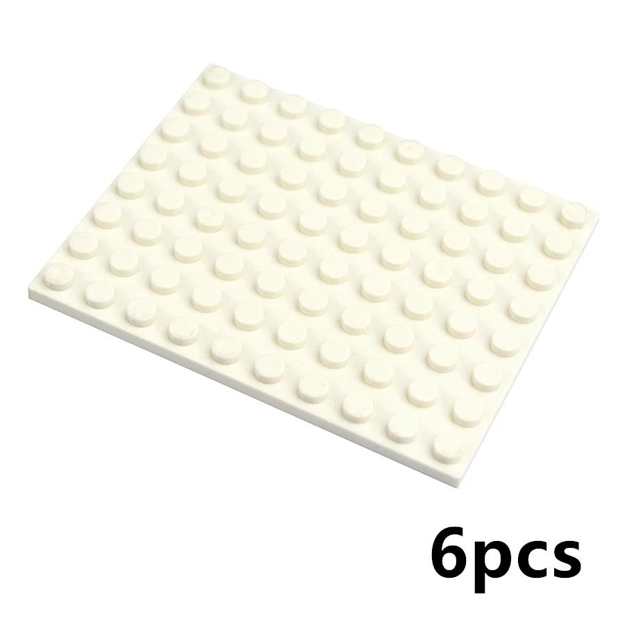 DIY Building Blocks Thin Plate Figures Bricks Size 8 X 10 Dots 6Pcs Compatible Brand Educational Construction Creative Toys