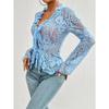 Women's Sexy Slim Long-sleeved Lace Lace Top Blouse