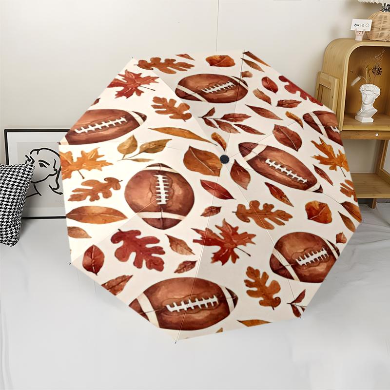 American football Theme Automatic Umbrella, Lightweight & Portable, 8 Rib, Perfect for Outdoor Travel, Birthdays, Christmas, Gifts.