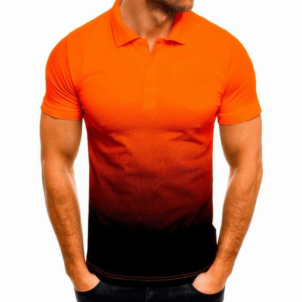 Polo Shirts Men Short Sleeve Blouse Male Casual Summer Wear Top Letters Print Stand Collar Shirt
