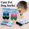 4pcs/set Dog Socks Cute Pattern Foot Covers Warm Anti Slip Shoes Puppy Paw Protector New Year Gift for Puppy Cat Dogs