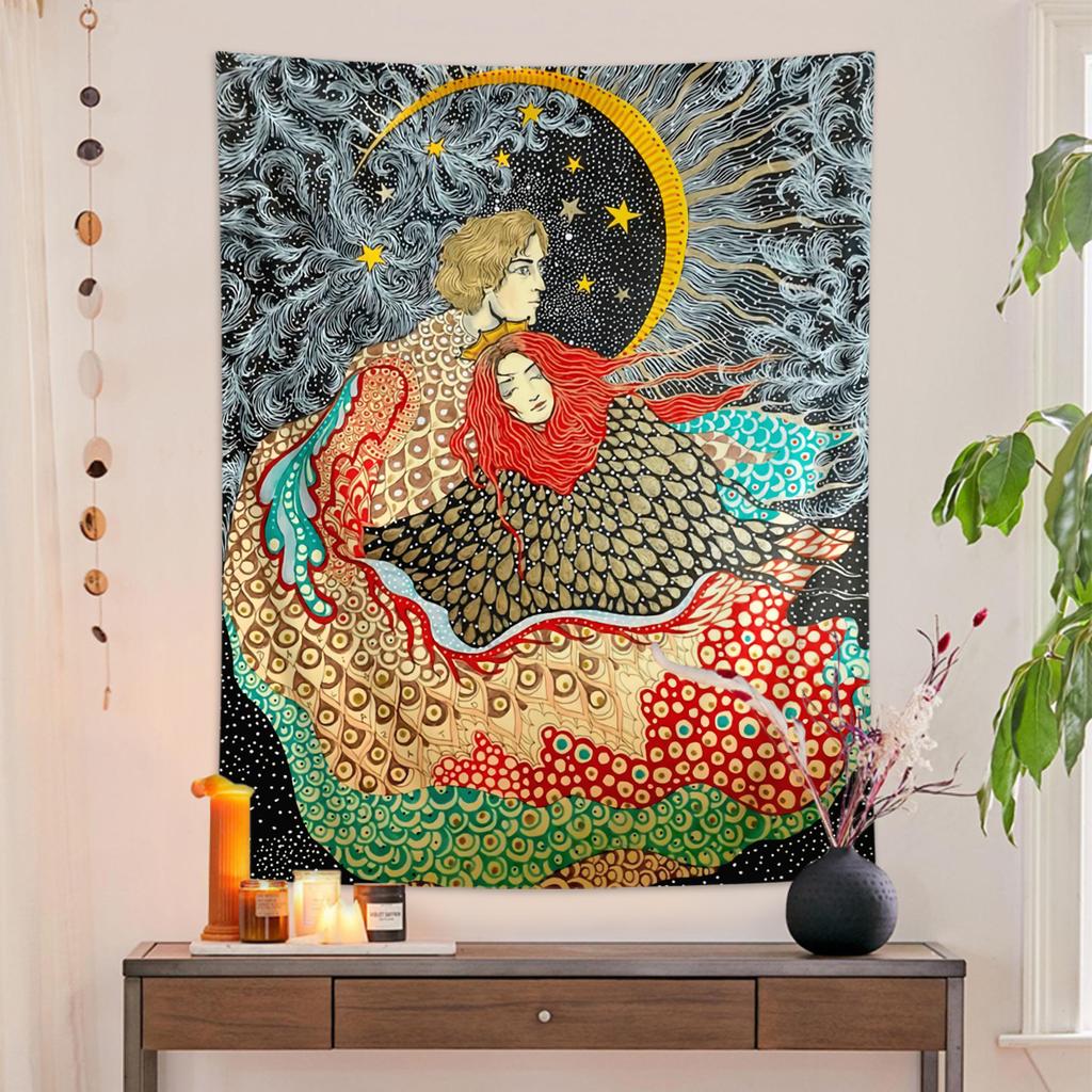 1pc Girl Floral Tapestry, Eye Tapestry, Hippie Psychedelic Retro Fun Cool Color Poster Wall Decoration