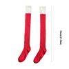 Classical Holiday Themed Cosplay Christmas Thigh High Long Socks for Women Plush Top Patchwork Over the Knee Stockings