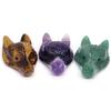Testa di Lupo in Pietra Naturale da 1,5" Cristallo Curativo Reiki Animale Scolpito a Mano Statuetta Decorazione in Pietra Preziosa Fai da Te Accessori per Gioielli Regali
