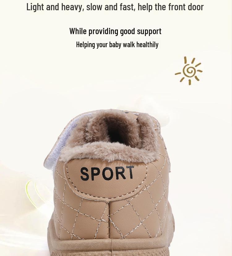 Children's Winter Fleece-Lined Snow Boots: Warm, Unisex, Cotton Shoes for Toddlers (1-6 Years)