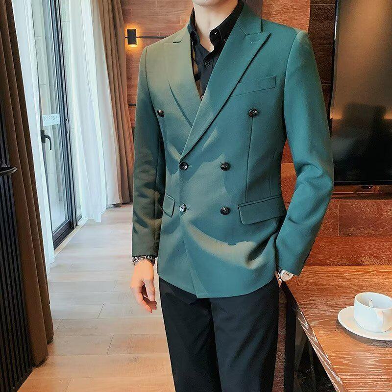 Men's Double-Breasted Casual Suit Dress - 2024 Autumn/Winter Collection