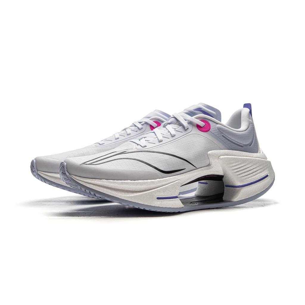 New LiNing Shadow 3 ESSENTIAL Low Top Running Shoes Men's White Purple ARRV003-1