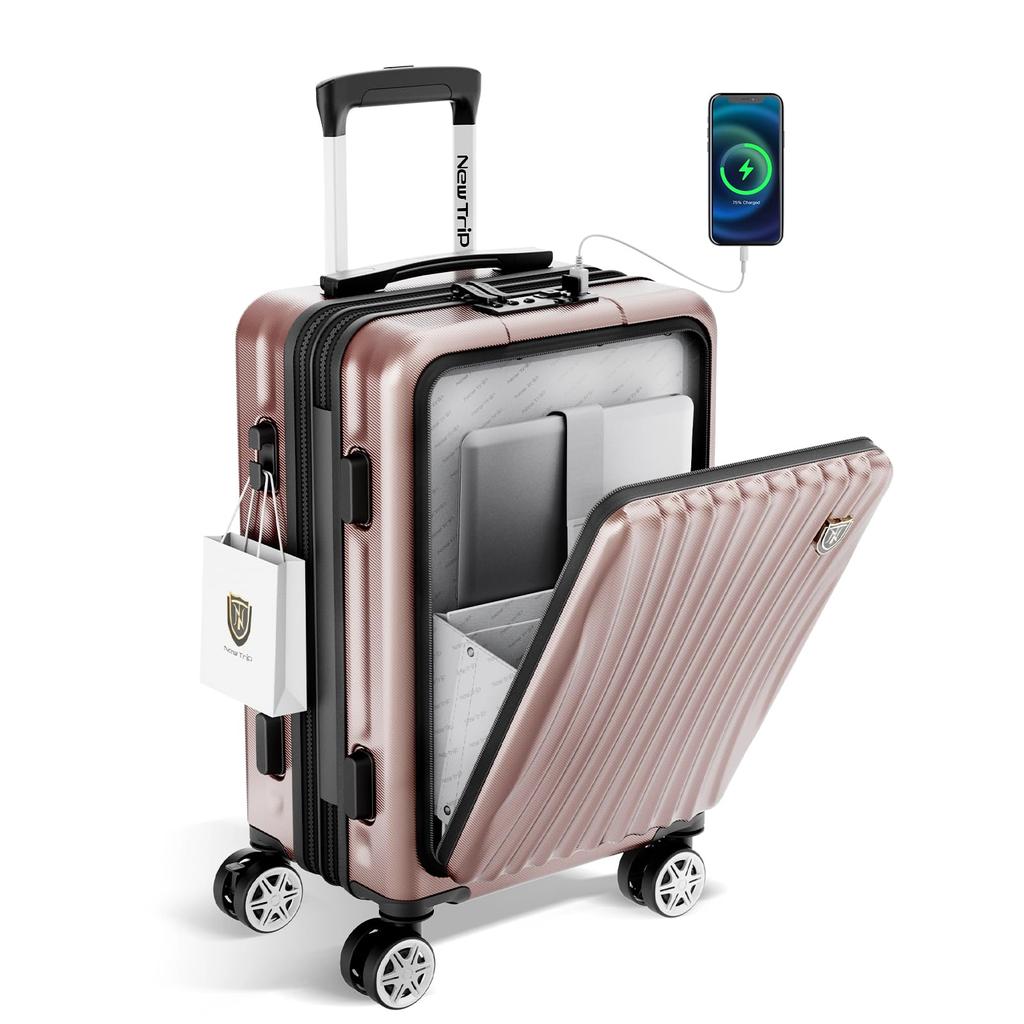 Front Carrying Case with Expansion M USB Stopper YKK TSA Double Business 48 Rose Gold Color [New Trip] Suitcase, Open, Function, Size, Port, Included,