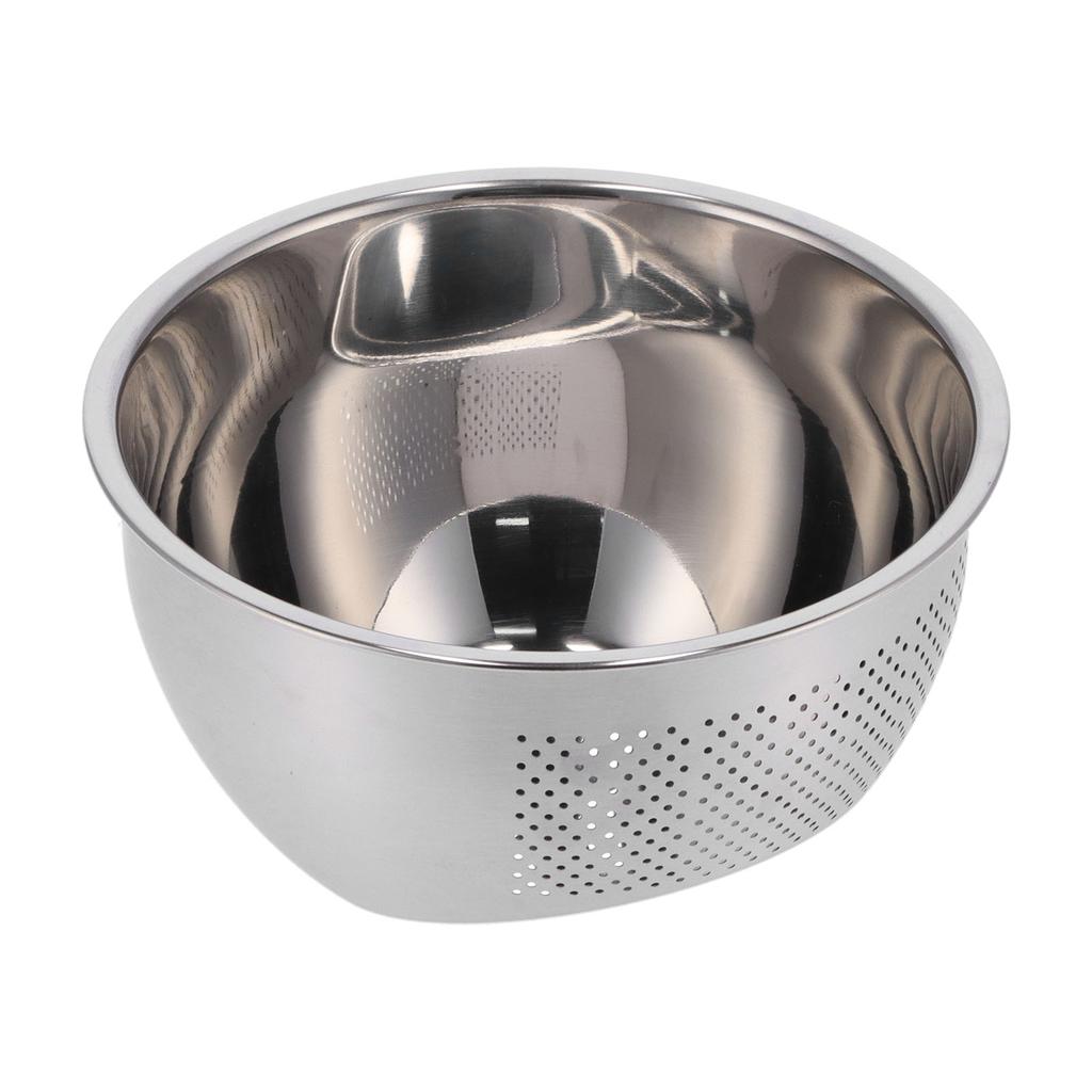 Drain Basket Stainless Steel Rice Sieve Thickened Vegetable Washing Drainer Kitchen Household Rice BasketS‑22.5CM