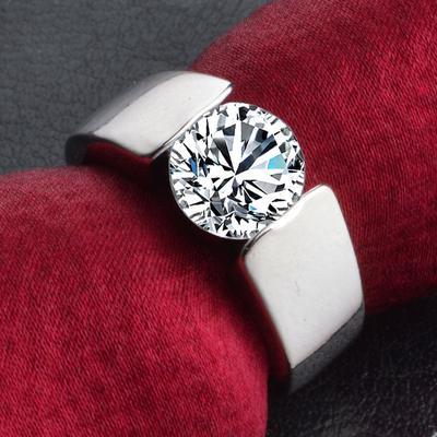 Couple 30% Silver Color Factory Wholesale Rings for Women Anillos Mujer Big CZ Crystal Anel Bague Argent Femme