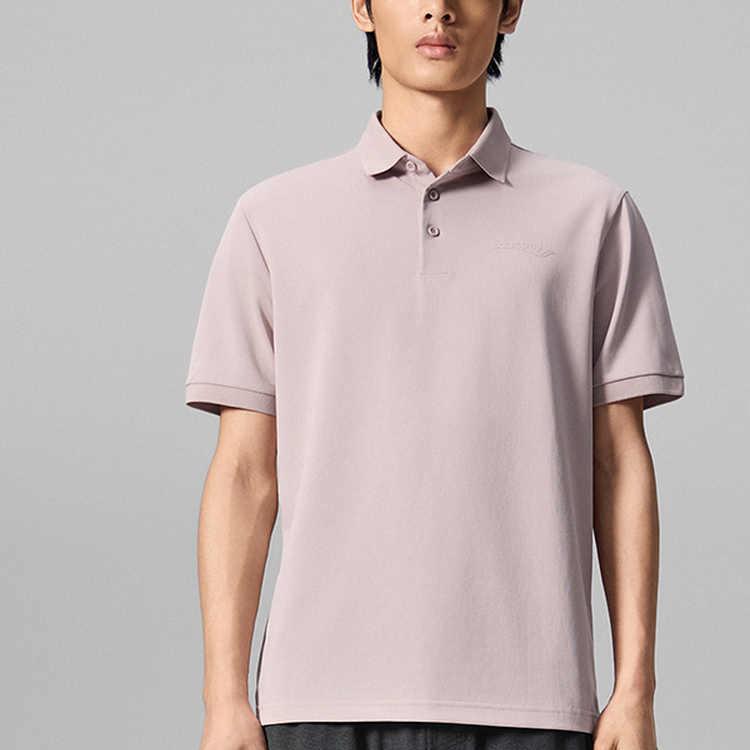 SAUCONY Comfortable Breathable Versatile Short Sleeve Polo Shirt Men Tops Champagne-Pink SA2250SP62C-PK039