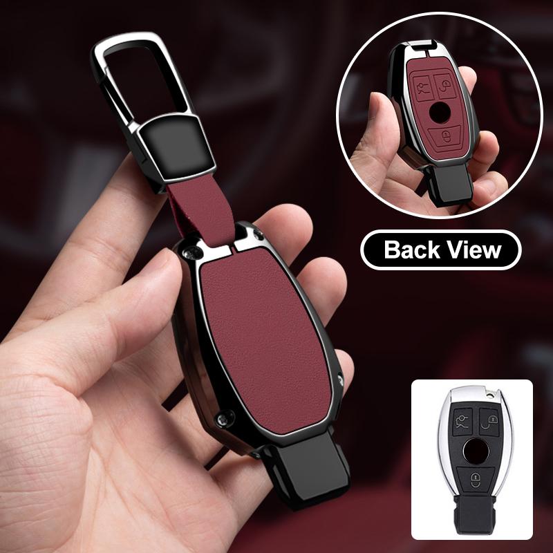 Zinc Alloy Leather Car Key Case For Mercedes Benz A B C E S Class Gls Gla Glk Cls Cla Amg W204 W205 W212 W463 W176 Key Case