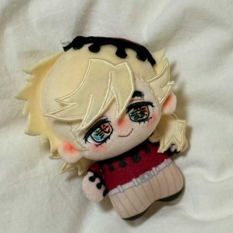 Süßes Dämonentöter Obere Mond Plüsch Schlüsselanhänger Set 10cm Kokushibo Douma Akaza Maskottchen Puppen Weiche Anime Bösewicht Kuscheltier Anhänger für Fans Tasche Dekoration Geschenk