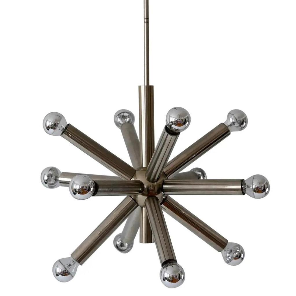 12ramenný moderní lustr Sputnik z poloviny století, unikátní design, elegantní závěsná lampa