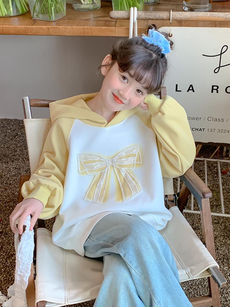 Stylish Girls' Hooded Sweatshirt - Spring/Autumn 2025 Fashion for Big Kids