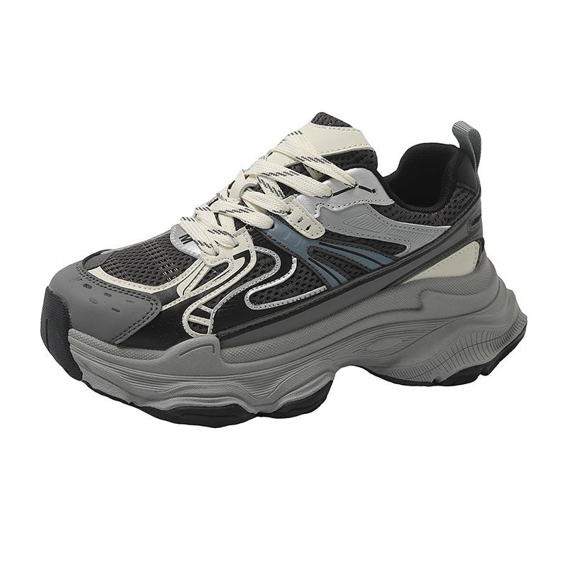 

Dad shoes жіночі 2024 нові сітчасті дихаючі універсальні повсякденні спортивні туфлі легкі бігові кросівки на товстій підошві 40 сіро блакитний колір