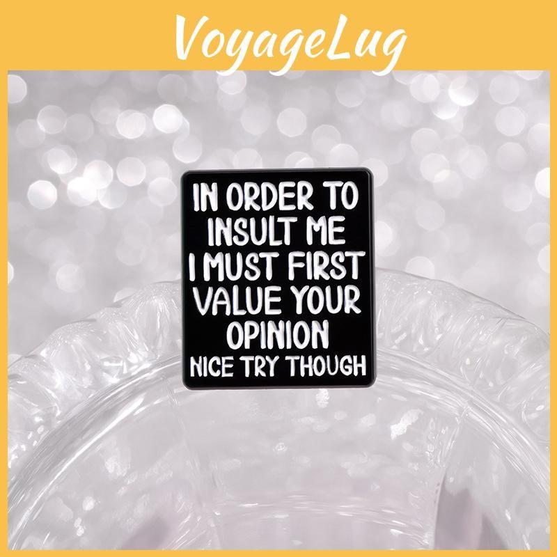 Fun Versatile Quote Brooch In Geometric Shape Ideal For Decoration Fashionable