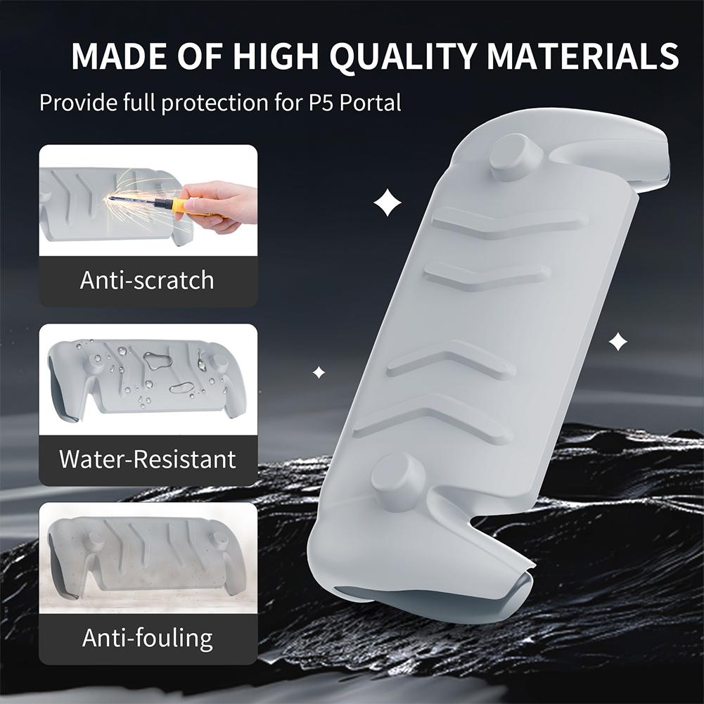 TPU Case with Stand Game Machine Grip Shell Case Shockproof Game Console Cover Anti-Scratch Detachable Face Cover for PS5 Portal