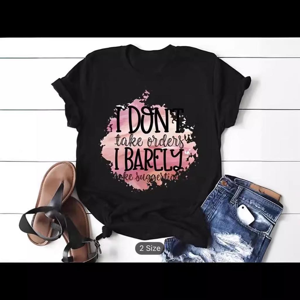 European and American spot printed crew neck T-shirt spring and summer casual short-sleeved crew neck top short-sleeved women's T-shirt