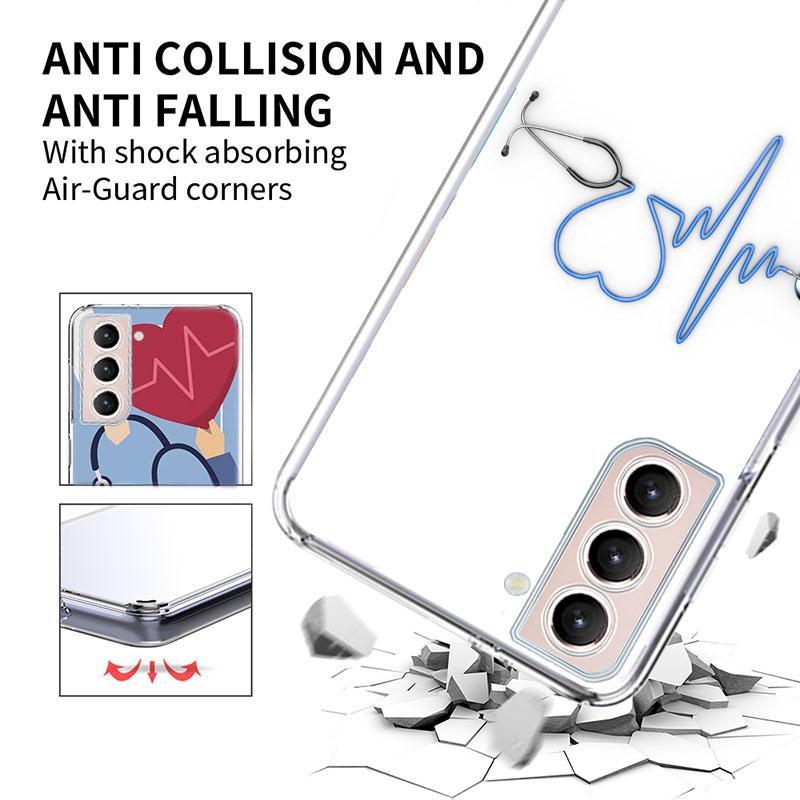 Nurse Medical Stethoscope Phone Case For Samsung S25+ Edge Galaxy S24 FE S23 Ultra Capa Shell S22+ S21 Plus S20 FE Cover Silicon