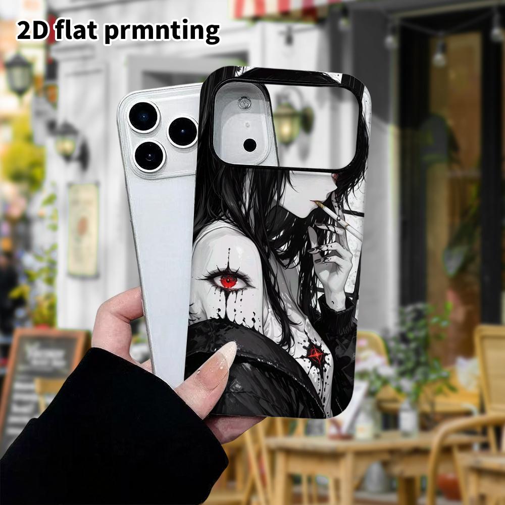 Phone Case: 2D flat, fits iPhone 18 17 16 15 14 13 12Pro protective case, demon eye tattoo, perfect Christmas and Halloween holiday gift